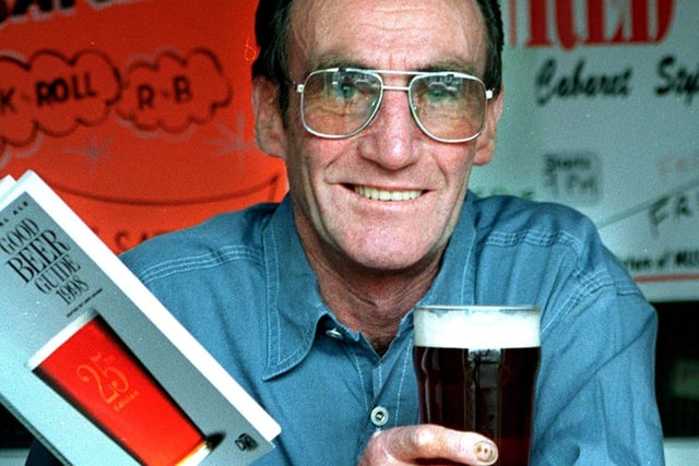 Alan Wright, Landlord of the Empress Hotel, North Shore, celebrates the pub's entry in the 1998 Good Beer Guide