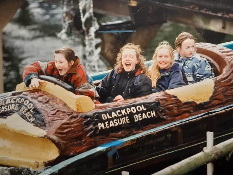 Children enjoying the Log Flume in November 1995
