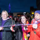 Streetlife’s Big Sleepout was officially opened by (left to right) Anna Blackburn, managing director of event sponsor Beaverbrooks, actress and singer, Jodie Prenger, and the Mayor of Blackpool, Coun Kath Benson. Pic: Claire Griffiths