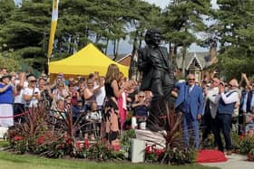 A nine-foot bronzed sculpture of legendary comedian Bobby Ball has been unveiled in Lytham