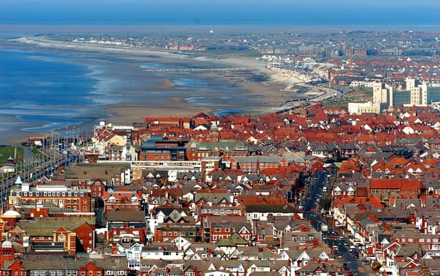 This is a great shot of Bispham and Norbreck. Norbreck Castle Hotel is clearly defined with the coast through to Rossall Point at Fleetwood, top left