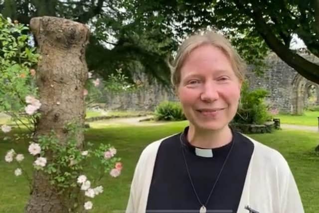 Rev. Anna Walker is pictured speaking in the new promotional video