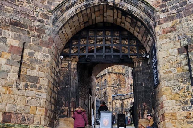 The entrance to the castle complete with portcullis