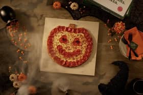 The limited-edition Jack-‘o-lantern pizza.