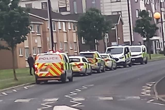 Police at scene in Braemar Walk, across the road from Blackpool and The Fylde College in Bispham on Tuesday morning (June 20)