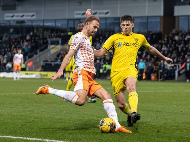 Jordan Rhodes is Blackpool's leading player this season. The striker has 15 goals for the Seasiders, and has excelled in his loan from Huddersfield Town. (Image: Camera Sport)