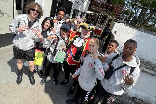 Skool Of Street young street dancers representing Blackpool when they met Camden's town crier