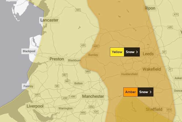 2-5cm predicted to fall quite widely, with Burnley and Bacup expected to see up to 10-20cm of snow