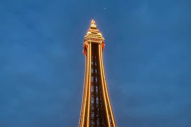 Blackpool Tower was lit up in tangerine in memory of a Seasiders fan who sadly died following a post-match brawl (Credit: @visitBlackpool)