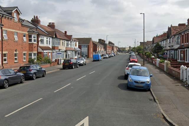 A cyclist and a car were involved in a collision on Warrenhurst Road, Fleetwood (Credit: Google)