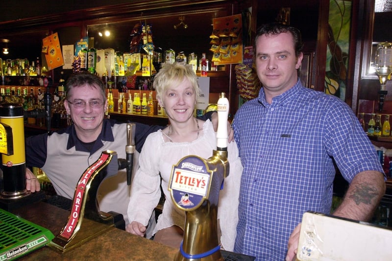Pat Crossley, Patricia Briscoe and Paul Diggins, were the new management team at the George Hotel in Central Drive in 2002
