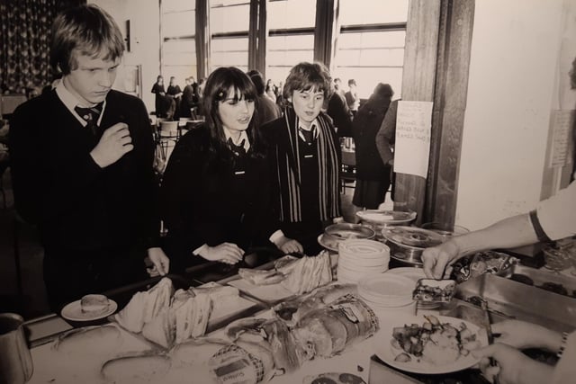 Queuing up at Lytham St Annes High School in 1981