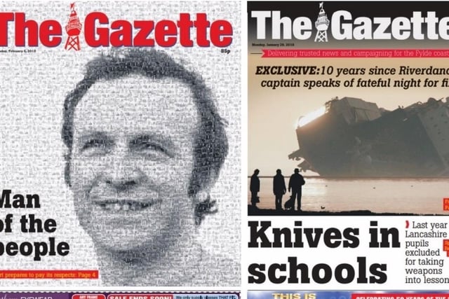This was how we broke the sad news of Blackpool FC hero Jimmy Armfield's death in 2018 and the grounding of the ferry Riverdance. Both front pages won media awards for our presentation of these two major news stories in Blackpool.