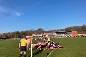 A scrum at Brantingham Park, where Hull Ionians and Fylde shared 11 tries