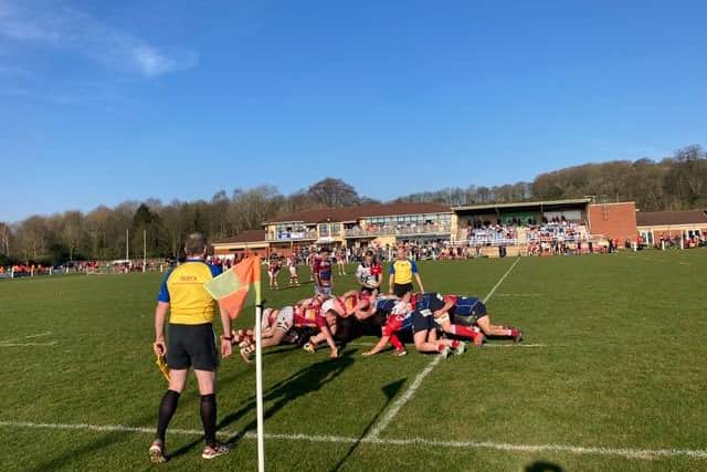A scrum at Brantingham Park, where Hull Ionians and Fylde shared 11 tries