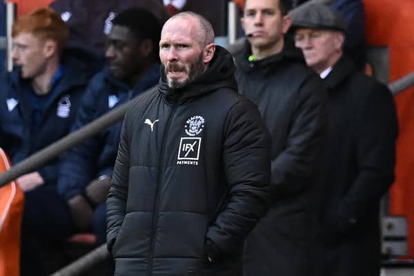 Blackpool's English head coach Michael Appleton looks on during the English FA Cup third round football match between Blackpool and Nottingham Forest at Bloomfield Road in Blackpool, north-west England on January 7, 2023.