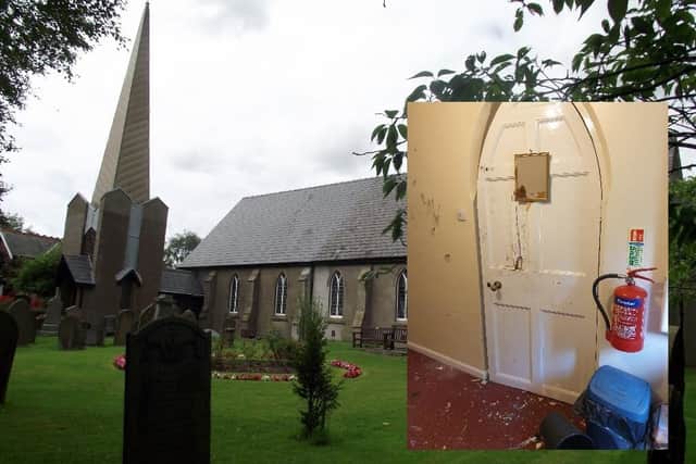 Vandals left a trail of destruction behind after breaking into a church in Hambleton (Credit: Phil Platt/ Lancashire Police)