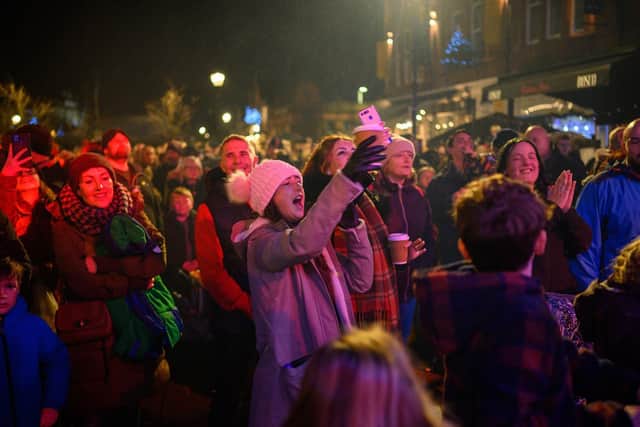 Crowds at Lytham Christmas Lights Switch-On 2021