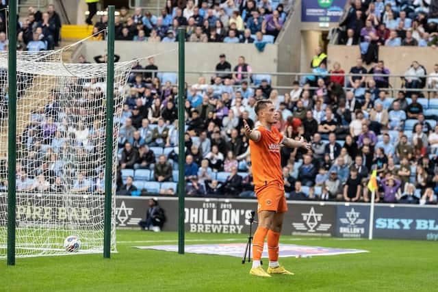 Jerry Yates celebrates scoring Blackpool's winning goal