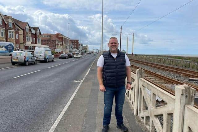 Coun Paul Wilshaw on the Promenade at Bispham
