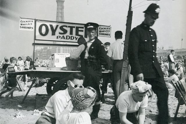 This is a classic 1950s view of Blackpool Beach in the 1950s taken from the book Blackpool and the Fylde Coast Memories by Andrew Mitchell and Steve Ainsworth