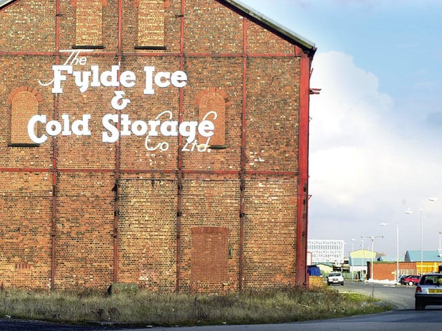 Fylde Ice cold storage buildings next to the docks in 2001