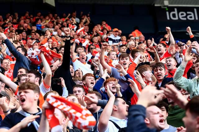 Blackpool fans were in high spirits despite their side's cruel late defeat