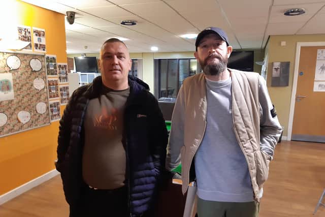 Steven Brown and team leader Jonny Hall from Project Adder, one of the schemes helping Blackpool residents turn their lives around