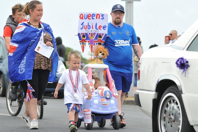 People lined the streets to watch the parade of floats and fancy dress at the Fleetwood Carnival 2022.