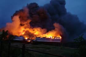 The blaze at its height