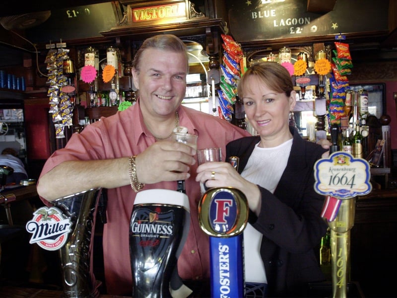 John and Mandy Yates who retired from the Victoria pub in Talbot Rd, 2002