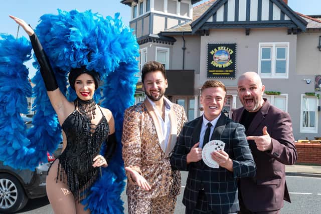 Atlanta Newbould, Anthony Collesso, Harry Moulding and Scott Gallagher at The Showboat's season launch. Photo: Kelvin Stuttard