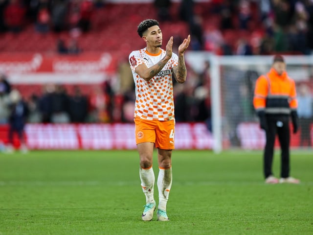Jordan Lawrence-Gabriel opened the scoring against his former club in Blackpool's 2-2 draw against Nottingham Forest.