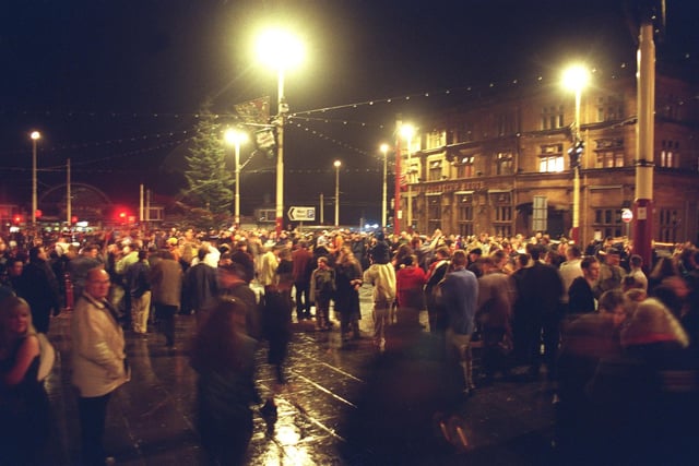 A packed Talbot Square as midnight approaches at the Millennium