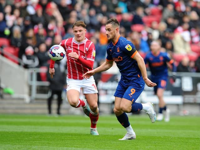 Jerry Yates missed a golden chance to give Blackpool the lead in the first-half