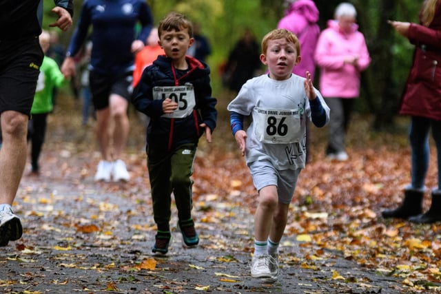 Young runners take part in the one mile run of the Green Drive Five. Photo: Kelvin Stuttard