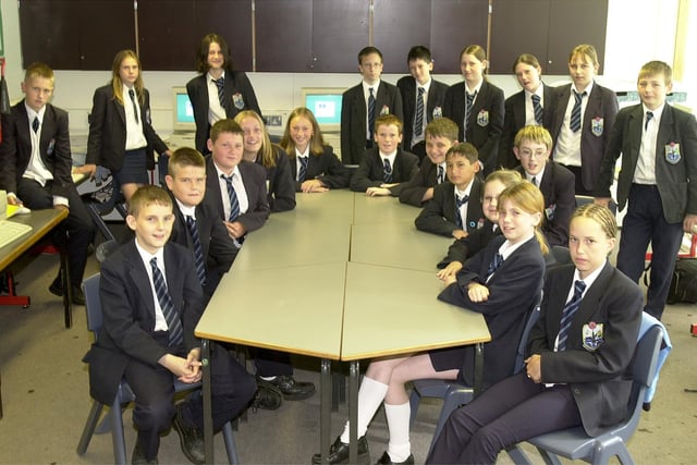 These Year 8 pupils were working in the IT Department in 2002
