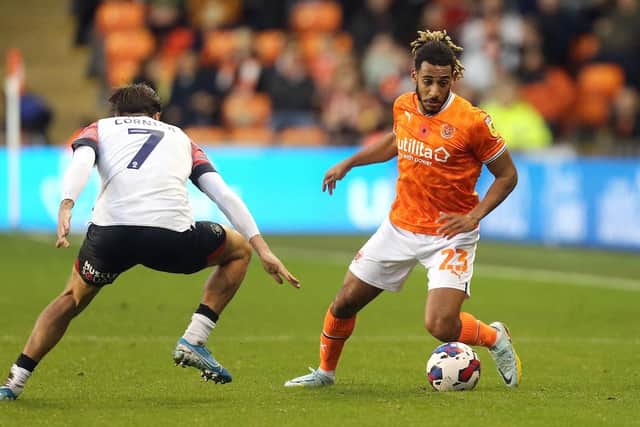 Dom Thompson is one of three changes to the Blackpool side