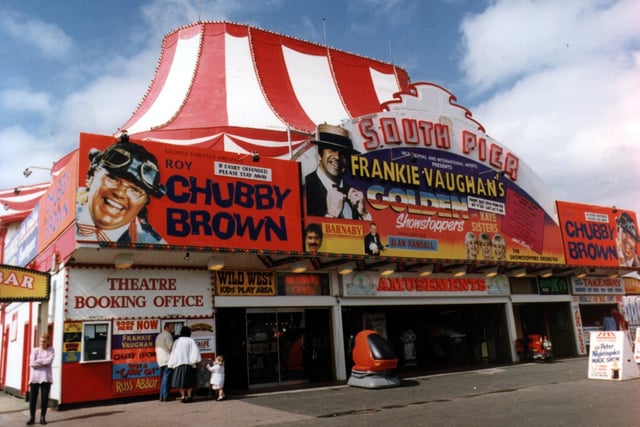 South Pier. Comedian Chubby Brown commanded the summer season with Frankie Vaughan, 1998