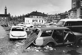This was Erdington Road at Bethesda Square in 1982 when derelict cars and vans attracted vandals