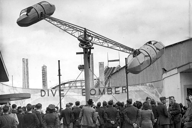 The Dive Bomber at Blackpool Pleasure Beach had riders in a spin and turning upside down in the 1950s