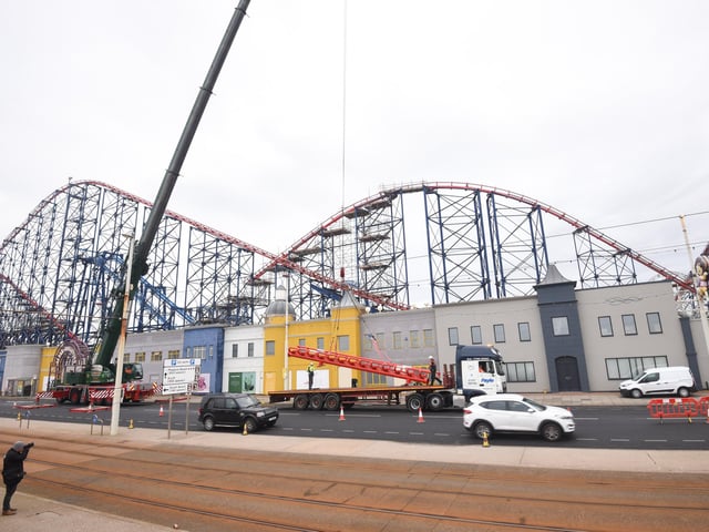 Part of the 103-metre section, which weighs 23 tonnes, was hoisted into place using a huge crane, as part of a meticulously planned construction operation