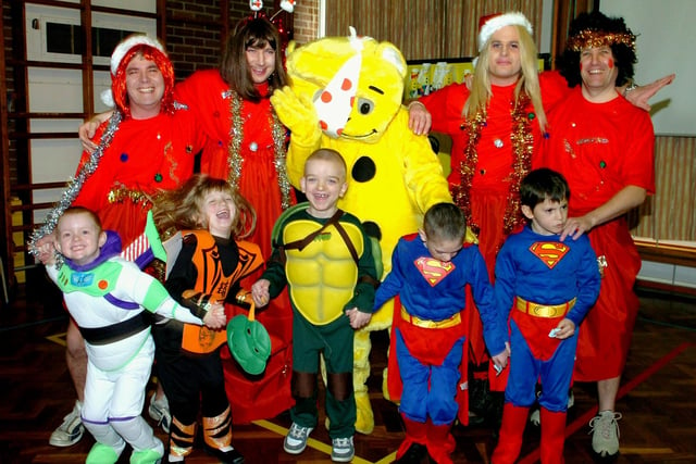 Staff and pupils at Park School, Blackpool, in fancy dress for Children in Need