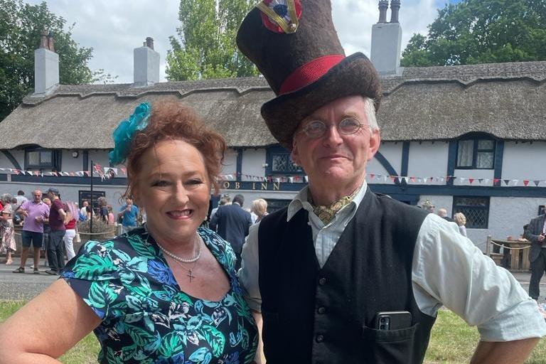 Lilli De Carlo pictured with Adrian Warrell aka Punch and Judy man