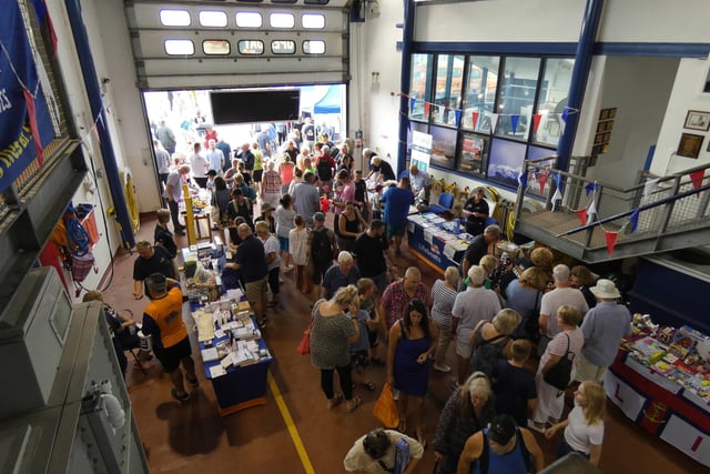 Visitors galore in the boathouse at Lytham St Annes RNLI open day.