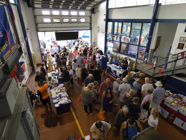 Visitors galore in the boathouse at Lytham St Annes RNLI open day.