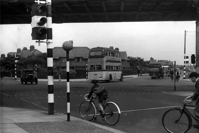 New traffic lights had just been installed at the junction of Marton Drive, Watson Road and St Annes Road when this photograph was taken in 1947