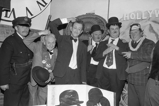 The Ulverston-based Sons of the Desert, the official Laurel and Hardy appreciation society, were among the VIPs and local children invited to the preview unveiling of new exhibits at Blackpool's Tussaud's Waxworks