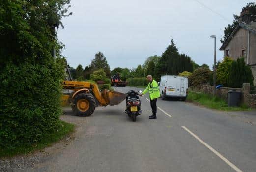 Anthony veered right at the last minute to try to avoid the collision but was struck by the JCB’s bucket. (Credit: Lancashire Police)