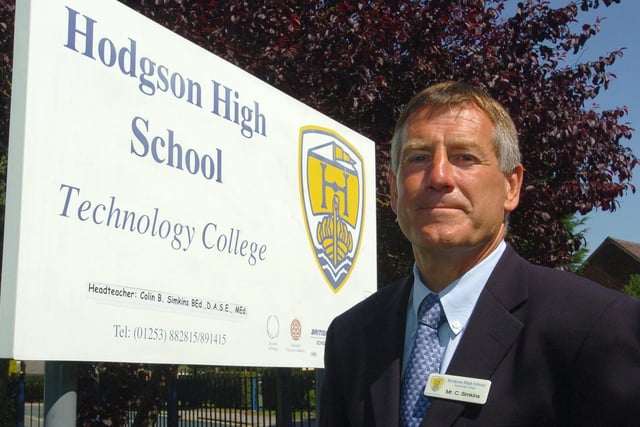 Headteacher Colin Simkins at Hodgson High School in Poulton in 2005